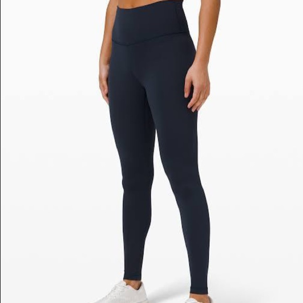 Black / Dark Navy Lululemon Wunder Under Leggings